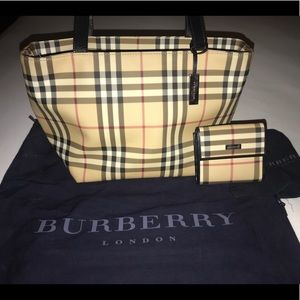 Burberry Vinyl Tote and wallet